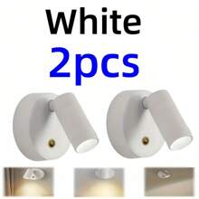 1pc/2pcs Portable Magnetic LED Wall Lamp, Bedside Cabinet Eye-Caring Light With USB Rechargeable 2000mAh Battery, 3 Color Modes, 320° Swivel & 90° Tilt Angle, For Bedroom, Painting, Plant, Office, Living Room, And Camping - Touch 3 Colors - View 15