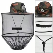 Sombrero Antimosquitos Con Red Oculta Repelente De Insectos Protección Para Abejas Hombres Mujeres Al Aire Libre - Café integral - Ver 3