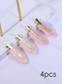 4pcs Metal Shards Transparent Hair Clip. No Trace Hair Clip. The Golden Fragments Are Random. Suitable For Wearing In Any Scenario, Hair Accessories, Head Accessories - Multicolor - View 18
