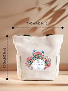 1 件定制姓名花卉圣经封面袋，定制防水大容量书套手提包带姓名，个性化圣经袋带姓名，个性化包圣经保护，便携式圣经携带袋