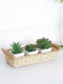 Conjunto de 3 macetas con suculentas simuladas, combinación de verde y rosa, plantas artificiales miniatura falsas para jardín, escritorio, habitación, ventana, regalo de inauguración de casa, decoración de arte, decoración de oficina, boda
