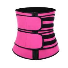 Cinturón doble para entrenamiento de la cintura, con cremallera, diseñado para promover la sudoración durante el ejercicio, ideal para el moldeamiento postparto y como faja de compresión abdominal. - aleatorio - Ver 7