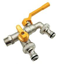 Garden Hose Brass Tap Faucet Adapter 1/2'' IBC Water Tank Connector 2-Way 1-Way Irrigation Joint Replacement Fitting Ball Valve