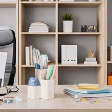 1pc Desk Pencil Holder, Cute Pen Cup Organizer For Makeup Brushes, Office Supplies And Accessories