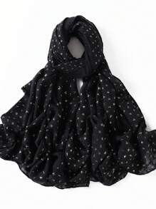 1 Piece Fashion Style Women Scarf Wrap Leaf Bronzing Shawls Headband Fantastic Crinkle Viscose Hijab