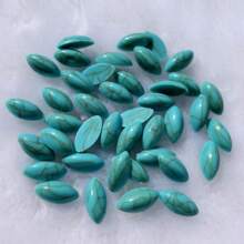 50 piezas de Piedras de resina de turquesa de forma de hoja y ojo de caballo de 7*15 mm con Rhinestones vintage para vestidos de boda