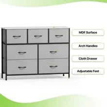 7-Tier Drawers Dresser Fabric Chest Storage Rustic Bedroom Organizer Furniture