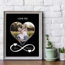 1pc Personalized Couple Photo Name Print,Custom Love Picture Print Gift For Boyfriend Girlfriend,Birthday Engagement Wedding Anniversary Valentine's Day Christmas Poster Gifts For Couple/Wife/Family,Valentine's Day Gift For Him, Anniversary Hanging Paintings, Home Living Room Dorm Decoration Hanging Paintings,No Frame Graduation