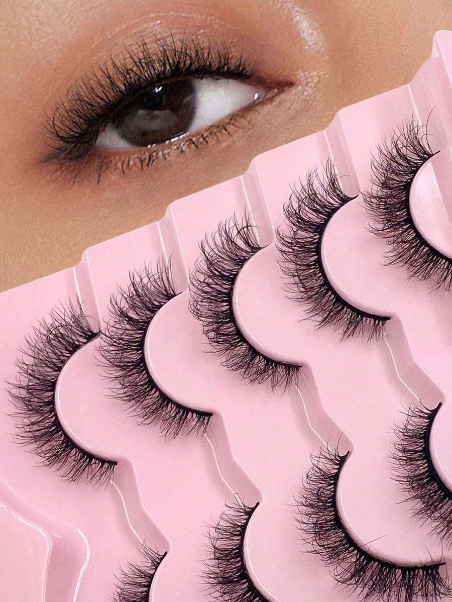 ENCHUW 5 Pairs Fox Eye Eyelashes Cat Eye Lashes Winged End Eye Elongated Eyelashes Fluffy Soft Natural Long Faux Mink Fake Lashes Strip Lashes,Lashes,Eyelashes,Fake Lashes - Cat Eye Lashes - View 1