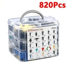 820/925 piezas de remaches de plástico para sujeción de parachoques de coche, 26 tamaños populares de clips de fijación, adecuados para puertas de coche y fijadores internos de la carrocería - Multicolor - Ver 12