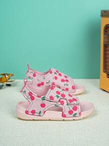 1 Pair Baby Girls' Cute Cherry Pattern Comfortable Fashion Casual Sandals, Suitable For Summer - Pink - View 3