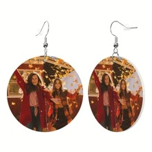 定制耳环独特的 PU 皮革耳环可个性化定制您的文字/照片，作为周年纪念、婚礼、母亲节、生日礼物送给女性 - 彩色 - 查看 4