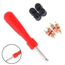 1 Set Tire Valve Service Kit 4 Valve Cores 4 Valve Caps 1 Valve Stem Screwdriver Tire Repair Tool For Car Motorcycle Bus Truck