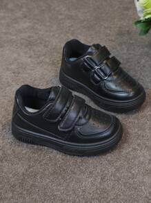 1 Pair Infant/Toddler Versatile New Soft Bottom Fashion Casual Thick Sole Sneakers, Suitable For Outdoor, School, Party, Vacation, All Seasons - Black - View 5