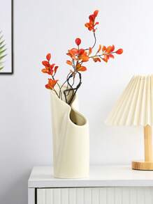 1pc Ceramic Vase Home Decor, Dried Flower Decoration For Living Room, Office, Modern Vase For Wedding, Party, Dining Table Gifts Birthday Graduation