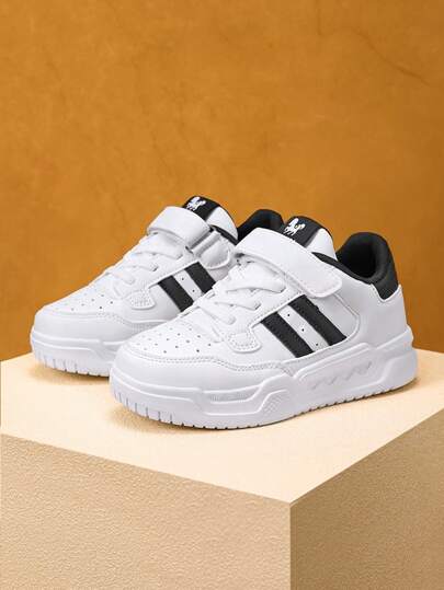 Vita unisex-sneakers för barn, canvasskor för barn, löparskor för utomhusbruk för studenter, halkfria, lämpliga för alla årstider