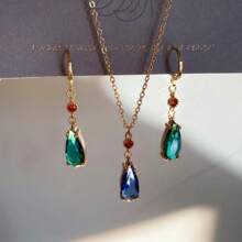 Chic Howls Pendant Necklace Earrings Anime Peripheral Cosplay Earrings Necklace For Women Men Girls Jewelry Set - 淡紫色 - 查看 1