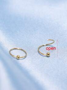 1件扭曲鼻环，925纯银鼻钉，耳骨耳环，身体饰品，22G，8毫米