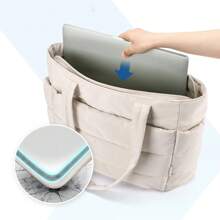 1 件柔软绗缝手提包，女士手提单肩包，时尚简约设计，适合旅行、存储、珠宝、化妆品、整理