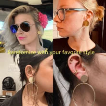 2pcs DIY Ear Gauges Stainless Steel Ear Tunnels Plugs Piercing Jewelry Ear Expander Stretchers Dangle Gauges Earrings For Women Men