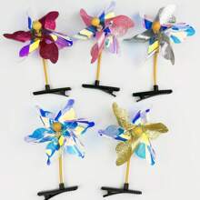 5pcs,Colorful Little Windmill Hairpin Party Headwear.