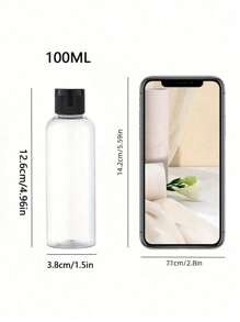 5Pcs Clear Round Shoulder Bottle With Flip Butterfly Lid Travel Bottle Empty Cosmetic Sample Dispenser Container - Multicolor - View 10