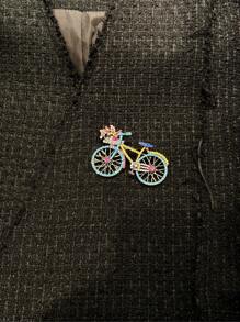 1 pièce Broche de vélo en alliage de zinc colorée et créative, mode polyvalente, accessoire pour veste/manteau