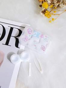 XIANG YU 三合一甜美清新蝴蝶形隐形眼镜盒，带拆卸工具，便携式防漏隐形眼镜盒套装，非常适合旅行和家庭护理盒容器浸泡和储存套件眼部隐形眼镜眼部彩色隐形眼镜化妆