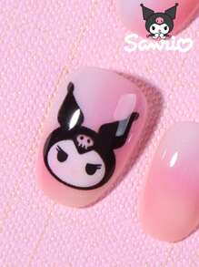 Sanrio Sanrio Hello Kitty Set de 24 uñas postizas ovaladas cortas 3D Kulomi con diseño de lazo y corazón con perlas, ajuste perfecto, incluye 1 pegamento de gelatina y 1 lima de uñas, uñas Kulomi para uso diario, de fiesta y reunión de mujeres y niñas. Redescubre la sofisticación de las uñas con estas uñas de aplicación