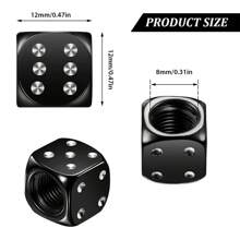4pcs/Set Aluminum Dice Style Valve Stem Caps, Car Tire Air Valve Dust Covers, Wheel Valve Caps For Automobiles, Trucks, Motorcycles, Bicycles - Multicolor - View 2