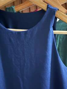 Women's Tank Top Double Suplex Basic Elegant Fashion Blogger - Azul Marino - Ver 2