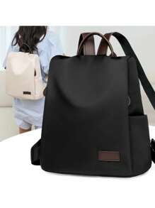 Fashion Polyester Portable Women Backpack Bag Anti-Theft Waterproof - màu đen - Xem 1