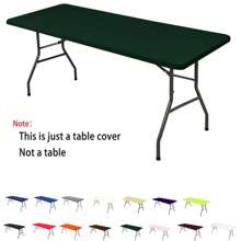 1 件矩形桌布，涤纶牛奶丝桌布，抗皱可洗弹性桌布保护套，适用于室内、室外、露台、野餐、露营、派对、婚礼