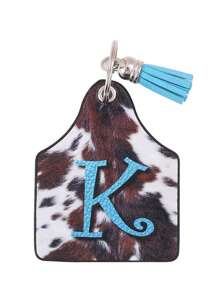 1pc Retro Western Farm Animal Cow Leather Keychain With Letter Print Car Accessories Bag Charm School Animal Cute Goth Y2k Bag Accessories Lanyards With Id Holder Car Accessories Bag Charms Christmas Gift Car Teacher Friend Sister Gift Ideas - Multicolor - View 15