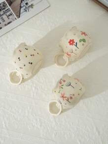 1pc Creative Hand-Painted Cartoon Pattern Ceramic Coffee Mug, Home Use Coffee Cup - Multicolor - View 4