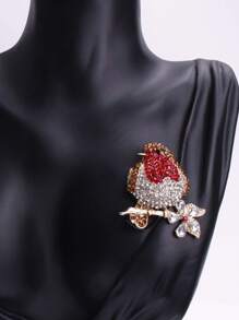 1pc Fashionable & Exquisite Rhinestone Bird Pin, Floral Pearl Brooch, High-End Elegant Accessory - Various Brooches - View 11