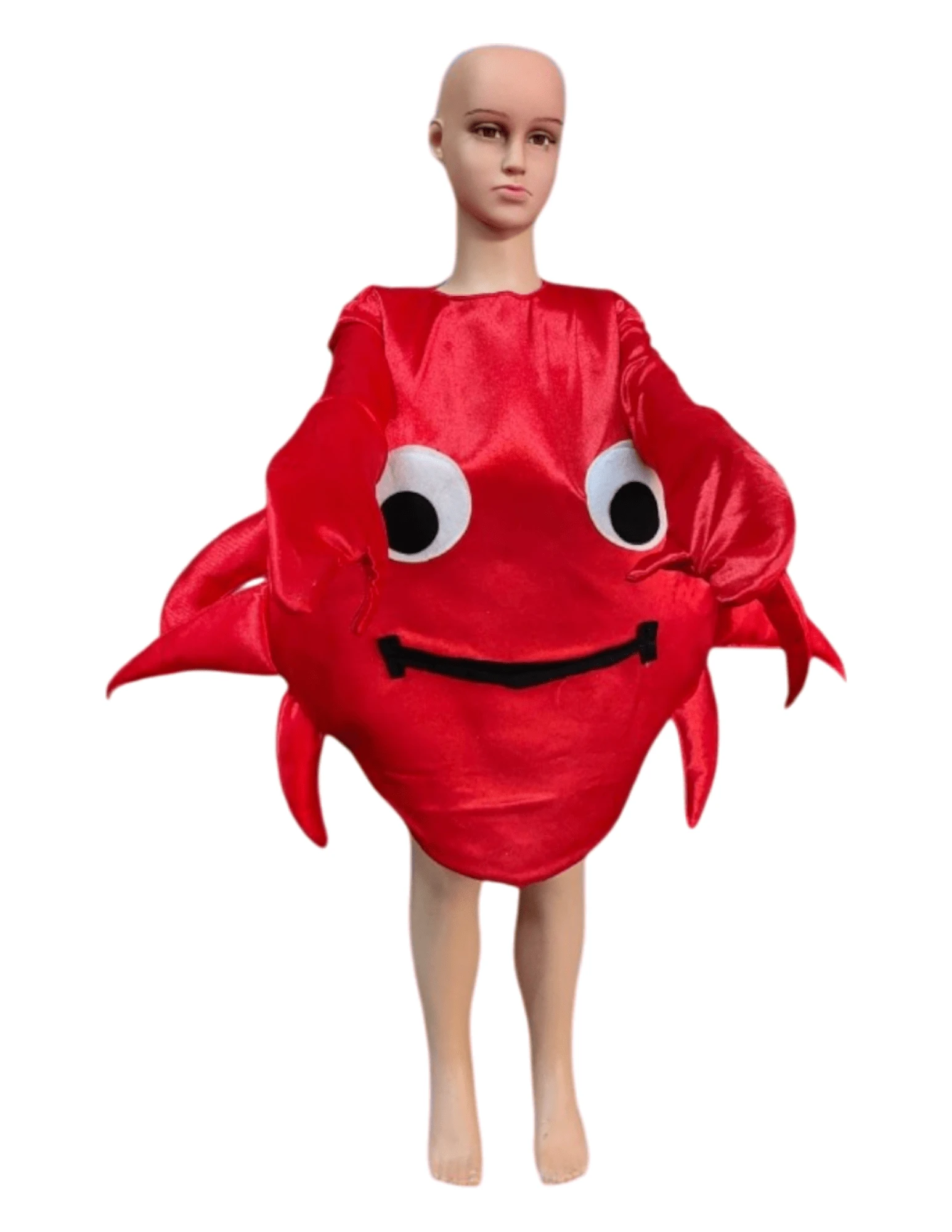 Disfraz Cangrejo Infantil Festival Primavera Carnaval Escuela - Rojo - Ver 1