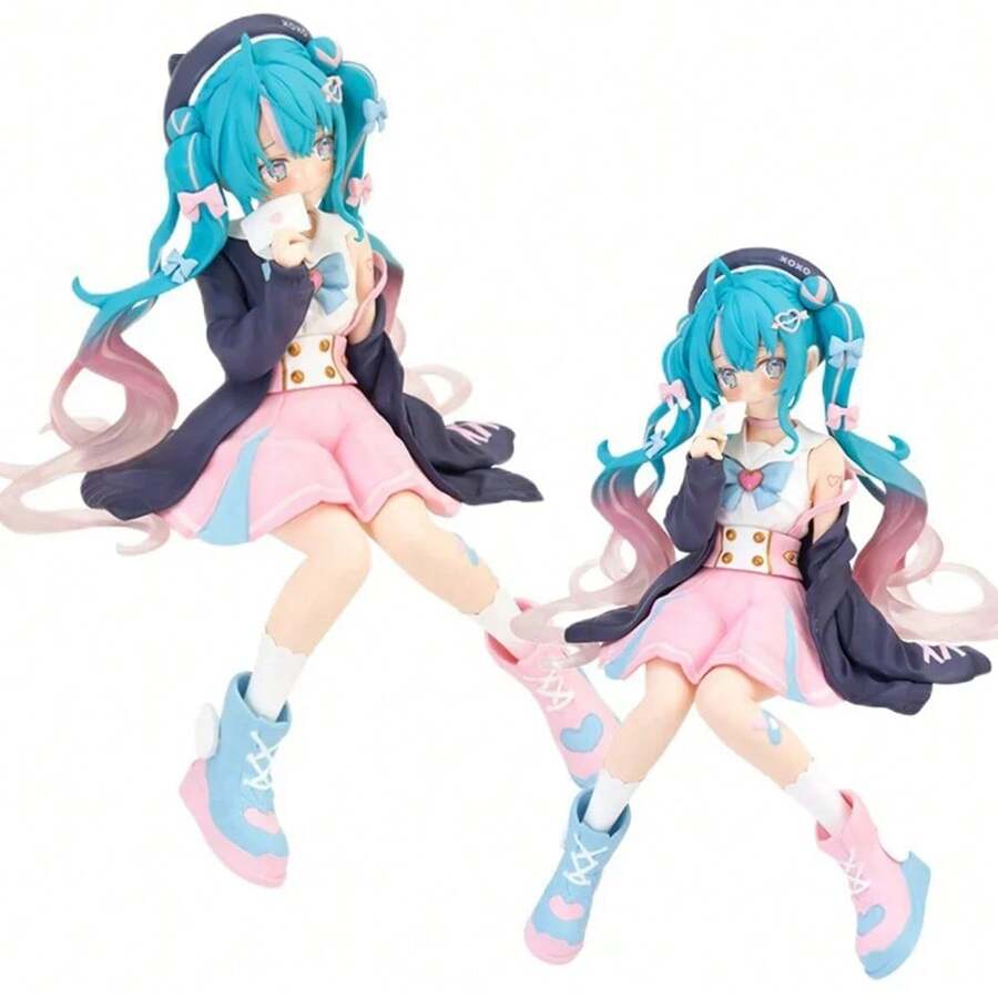 New  Anime Figure Pink Sakura Sitting Position PVC Action Figure Model Toy Decoration Collect Gifts - No Box - View 1