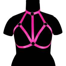 性感女士加大码紧身胸罩笼式胸罩无罩杯胸罩朋克哥特式吊带胸罩