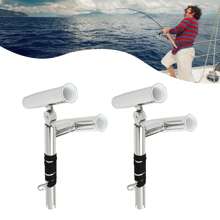 Miumaeov 2x Double-Ended Fishing Rod Holders For Boat Rails, 304 Stainless Steel & Nylon, Fits Most Spinning/Casting Rods, Silver, 4.35cm Inner Diameter - 1 - View 6