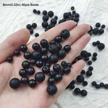 4-12 毫米 AAA 天然石哑光黑玛瑙华丽圆形散珠隔珠适用于制作珠宝 DIY 独特手链项链耳环配饰男士礼物 - Stone Beads - 查看 11