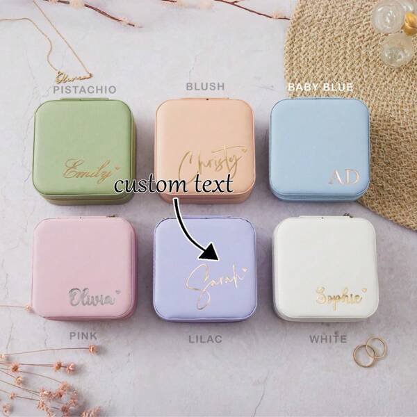 Personalized Jewellery Box, Custom Jewellery Boxes, Bridesmaid Jewellery Box, Gift For Her, Travel Jewellery Case, Custom Name Jewellery Box