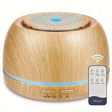 1 300ml USB Portable Mini Aromatic Ultrasonic Essential Oil Diffuser With Humidification Function. The Wood Grain Aromatherapy Machine Has Automatic Shut-Off Function Without Water, Timing Function, And 7-Color Ambient Light. It Comes With A Remote Control And Is Suitable For Homes, Rooms, And Offices.