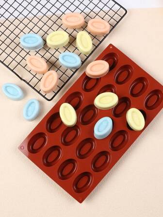 1 pieza Molde de silicona ovalado para donuts, herramienta de cocción multiusos para el hogar