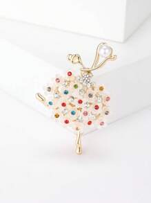 Fashion Rhinestone Ballerina Brooch For Women Dress Suit Pin Accessories Party Banquet Gift - Ballerina - View 7