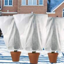 Cubierta para Plantas, Cubierta Cálida de Invierno, Bolsa Protectora para Árboles y Arbustos, Protección contra Heladas para Plantas de Jardín, Árbol Pequeño contra el Frío - Blanco - Ver 3