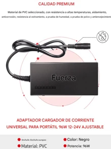 Cargador de corriente Universal para ordenador portátil, adaptador de CA de 96W con 8 convertidores de enchufe CC, cargador portátil ajustable de 12V a 24V, enchufe EE. UU., Adaptador de corriente Universal para ordenador portátil, cargador de 96W y 12V-24V, - Tipo de Enchufe B USA (110-127V) - Ver 2