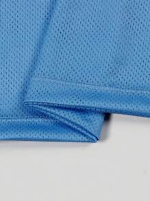 夏季美式原宿宽松上衣Y2K字母印花棒球T恤女短袖街头休闲运动衫 - 藍色 - 查看 6