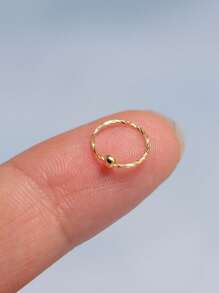 1件扭曲鼻环，925纯银鼻钉，耳骨耳环，身体饰品，22G，8毫米