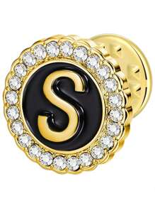 26 piezas Broche con inicial de la A a la Z, pasadores de oro/plata, adecuados para trajes, corbatas, sombreros, unisex, ideal como regalo de cumpleaños, aniversario, días festivos para familia, amigos y colegas - Multicolor - Ver 10